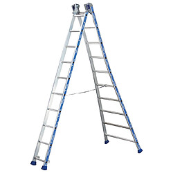 Tubesca 2442608 Échelle transformable 2 plans 2x8 marches aluminium 4,04 m