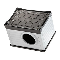 Niche - FERPLAST - PETVILLA 60 - 54 x 43 x 38,5 cm - Blanc / Gris