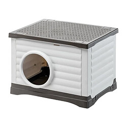 Niche - FERPLAST - PETVILLA 60 - 54 x 43 x 38,5 cm - Blanc / Gris