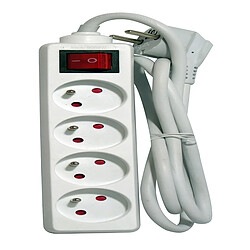 Multiprise 4x16A + interrupteur - 1,5 m - Blanc - Chacon