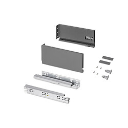 Emuca 3281335 Tiroir extérieur Protone 30kg , coulisses à sortie totale et fermeture amortie, hauteur 131mm, profondeur 300mm,