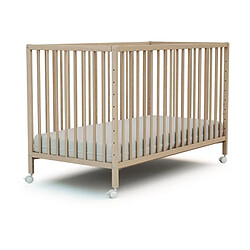 WEBABY LIO Lit cododo 60 x 120 cm hêtre brut sommier 5 hauteurs