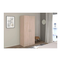 Armoire de chambre - EASY LIFE - Chene - 2 portes - 80,2 x 180 x 49,7 - PARISOT
