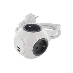 Bloc multiprise PowerBall 4x6A + 2USB - Chacon