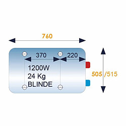Ariston Initio Xpert 75L Chauffe-eau électrique horizontal sortie droite Ø505 mm 3201408