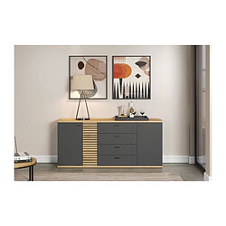 Trendteam Buffet 3 portes 3 tiroirs - Chêne clair pas cher