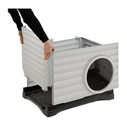 Niche - FERPLAST - PETVILLA 50 - 38,5 x 43 x 38,5 cm - Blanc / Gris