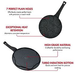 Acheter Poêle à crêpes et galettes avec revêtement en marbre 7 emplacements 26cm Herzberg HGCP267HO