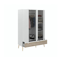 Parisot Chambre complète Aalborg - Blanc chêne pas cher