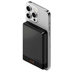 CYGNETT Powerbank 10 000mAh Sans Fil Fixation Magnétique Modèle MagSlim Ultra-Compact Noir