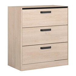 Commode - ZODIAC - 3 tiroirs - Chene / Chants noirs - 80 x 44 x 88 cm - PARISOT