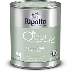 O'pur murs boiseries radiateurs vert palatino satin velouté - RIPOLIN - 2 L O'pur murs boiseries radiateurs vert palatino satin velout - RIPOLIN - 2 L