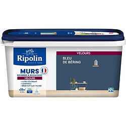 Peinture intérieure - Ripolin - Bleu Bering - 2,5 L - Velours - Haute opacité