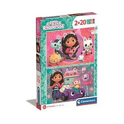 Puzzle - CLEMENTONI - Gabby s Dollhouse - 2 x 20 pieces - Pour enfants a partir de 3 ans - Theme dessins animés