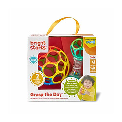Bright starts BRIGHT STARS Coffret cadeau de naissance O'Ball avec 2 jouets bébé: un hochet et une O Ball Classique rouge, jaune bleu et ver