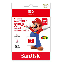 Carte mémoire micro SD express Nintendo Sandisk 256 Go Rouge