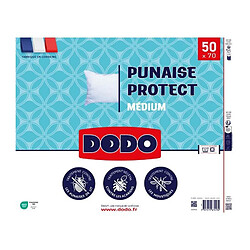 Oreiller médium DODO 50x70 cm - Protection anti punaise, anti acarien - 550 gr - Blanc - Fabriqué en France