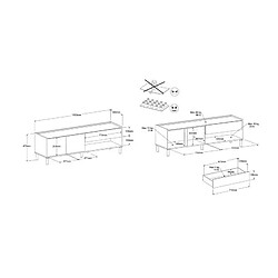Parisot Ensemble salon TV table basse - Blanc pas cher