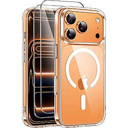 Coque Silicone Transparente Compatible Magsafe + 2 Verres Trempes Pour iPhone 17 Pro Little Boutik©