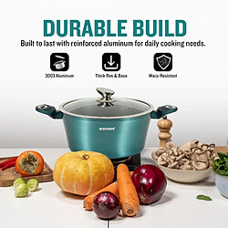 Acheter Batterie de cuisine 15 pièces avec revêtement en marbre Bleu HERZBERG HGMETBL15-BLU
