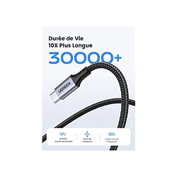 UGreen Câble USB-C vers USB-C 100W 1 m renforcé nylon noir
