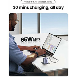 Chargeur Mural Ugreen Nexode Pro 65W 2xUSB-C 1xUSB-A avec Câble USB-C 1.5M Gris pas cher