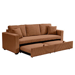 Bestmobilier canapé droit convertible 3 places - Terracotta