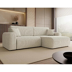 Bestmobilier Canapé d'angle convertible Naomi - Beige