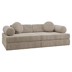 Bestmobilier Canapé droit 2 places velours côtelé - Taupe