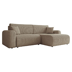 Bestmobilier canapé d'angle convertible 4 places avec coffre Naomi - Taupe