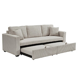 Bestmobilier Canapé droit convertible 3 places - Gris clair