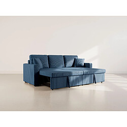 Bestmobilier Cyrus - Canapé droit 3 places convertible en velours côtelé