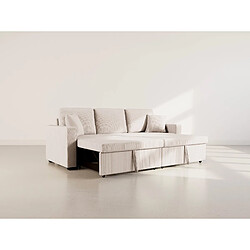 Bestmobilier Cyrus - Canapé droit 3 places convertible en velours côtelé