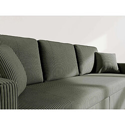 Bestmobilier Cyrus - Canapé droit 3 places convertible en velours côtelé pas cher