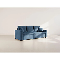 Bestmobilier Cyrus - Canapé droit 3 places convertible en velours côtelé