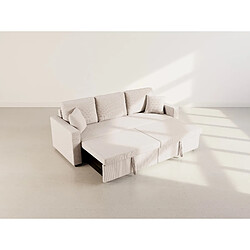 Bestmobilier Cyrus - Canapé droit 3 places convertible en velours côtelé pas cher