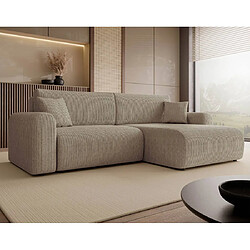 Bestmobilier canapé d'angle convertible 4 places avec coffre Naomi - Taupe