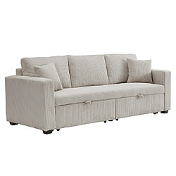 Bestmobilier Canapé droit convertible 3 places - Gris clair