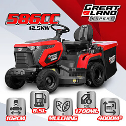 Greatland Tracteur tondeuse 586cc - largeur de coupe 102cm - Boîte hydrostatique