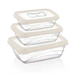 Ensemble de boite de conservation 3 pièces ivoire Herzberg HGL764-IVR