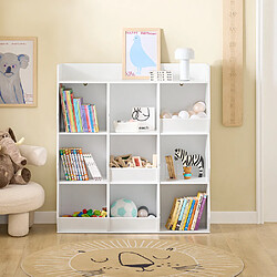 SoBuy Bibliothèque Enfant pour Rangement de Jouets avec Étagère Porte-revues Blanc