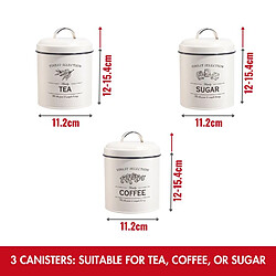 Avis Ensemble boîte à pain et boîte à conserve vintage 4 pièces Crème Herzberg HG04418