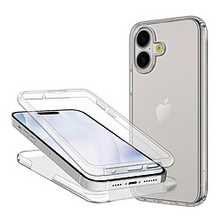 Htdmobiles Coque pour Apple iPhone 17 - housse etui silicone gel fine 360 integrale (avant et arriere) + film ecran - TRANSPARENT