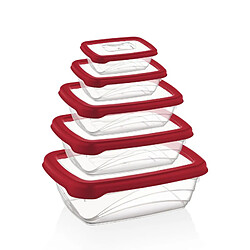 Ensemble de boite de conservation 5 pièces rouge Herzberg HGL763-RED