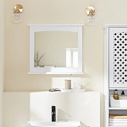 Sobuy Armoire Murale pour Salle de Bain avec Miroir Blanc MDF E1 et Étagère en Verre