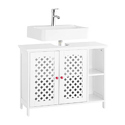 SoBuy Meuble Salle de Bain sous Lavabo 2 Portes, Niche et Étagère Réglable en MDF