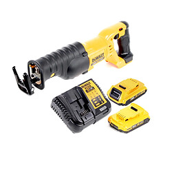 Dewalt DCS 380 D2 Scie sabre sans fil Scie réversible 18 V + 2x batterie 2,0 Ah + chargeur