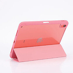 Etui folio WE pour tablette iPad 10.9" (iPad 10 2022 / iPad 11 2025) - Coloris Rose - Fonction support - Dos transparent - Support stylet