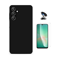 Kit De Film Hydrogel À Coque Complète Avant + Coque En Silicone Liquide + Support Magnétique PHONECARE Pour Samsung Galaxy A17 4G - Noir 
