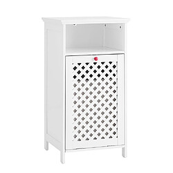 SoBuy Meuble de Salle de Bain avec Panier à Linge, Portes Rouges en MDF